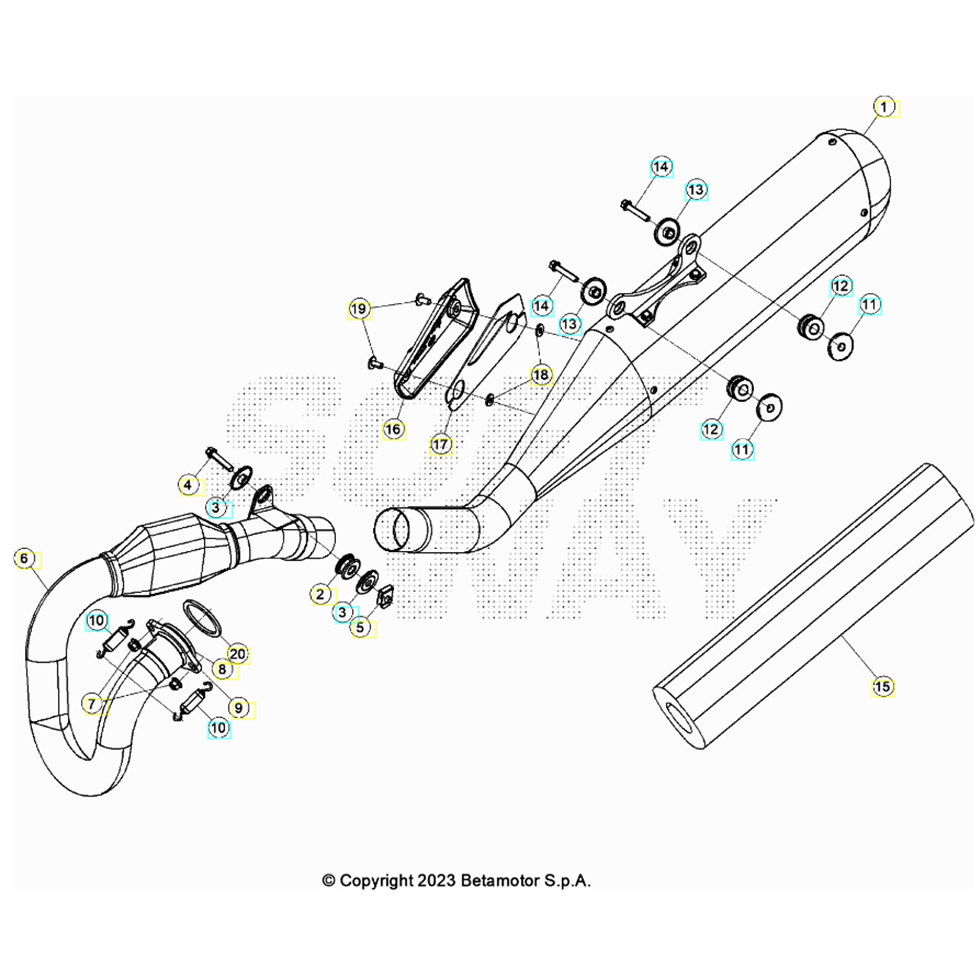 Beta RX450 24 Auspuffsystem Ersatzteile